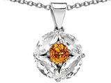 Original Star K™ Genuine Round Citrine Pendant