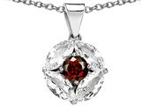 Original Star K™ Genuine Round Garnet Pendant