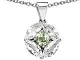 Original Star K™ Genuine Round Green Amethyst Pendant