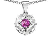 Original Star K™ Created Round Pink Sapphire Pendant
