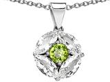 Original Star K™ Genuine Round Peridot Pendant