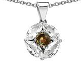 Original Star K™ Genuine Round Smoky Quartz Pendant
