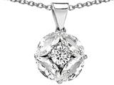 Original Star K™ Genuine Round White Topaz Pendant