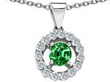 Original Star K™ Created Round Emerald Pendant