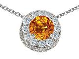 Original Star K™ Genuine Round Citrine Pendant