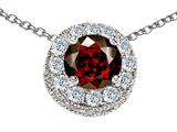 Original Star K™ Genuine Round Garnet Pendant