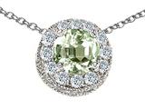 Original Star K™ Genuine Round Green Amethyst Pendant