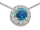 Original Star K™ Created Round Blue Opal Pendant
