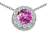 Original Star K™ Simulated Round Pink Tourmaline Pendant