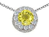 Original Star K™ Genuine Round Lemon Quartz Pendant