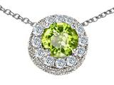 Original Star K™ Genuine Round Peridot Pendant