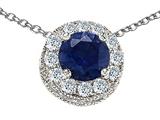 Original Star K™ Genuine Round Black Sapphire Pendant