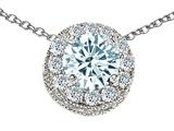 Original Star K™ Genuine Round Aquamarine Pendant