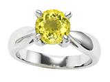 Original Star K™  Genuine 7mm Round Lemon Quartz Engagement Ring