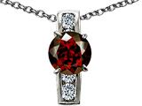 Original Star K™ 925 Genuine Round Garnet Pendant