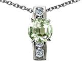 Original Star K™ 925 Genuine Round Green Amethyst Pendant