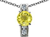 Original Star K™ 925 Genuine Round Lemon Quartz Pendant