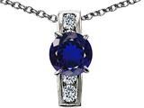 Original Star K™ 925 Created Round Sapphire Pendant