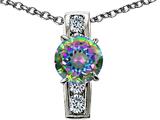 Original Star K™ 925 Genuine Round Mystic Topaz Pendant