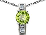 Original Star K™ 925 Genuine Round Peridot Pendant