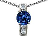 Original Star K™ 925 Created Round Sapphire Pendant