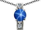 Original Star K™ 925 Created Round Star Sapphire Pendant
