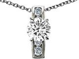 Original Star K™ 7mm Round White Topaz Pendant