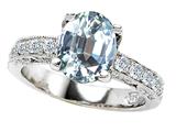 Original Star K™ 925 Genuine Oval Aquamarine Ring