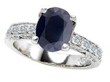 Original Star K™ 925 Genuine Oval Black Sapphire Ring
