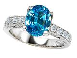 Original Star K™ 925 Genuine Oval Blue Topaz Ring