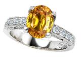 Original Star K™ 925 Genuine Oval Citrine Ring
