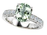 Original Star K™ 925 Genuine Oval Green Amethyst Ring