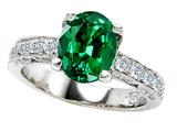 Original Star K™ 925 Created Oval Emerald Ring