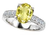 Original Star K™ 925 Genuine Oval Lemon Quartz Ring