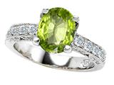 Original Star K™ 925 Genuine Oval Peridot Ring