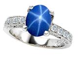 Original Star K™ 925 Created Oval Star Sapphire Ring