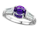 Original Star K™ Round 7mm Genuine Amethyst Engagement Ring