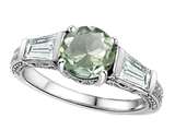 Original Star K™ Round 7mm Genuine Green Amethyst Engagement Ring