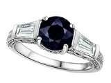 Original Star K™ Round 7mm Black Sapphire Engagement Ring