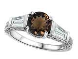 Original Star K™ Round 7mm Genuine Smoky Quartz Engagement Ring