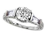 Original Star K™ White Topaz Round Engagement Ring
