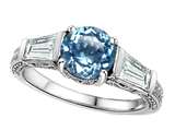 Original Star K™ Round 7mm Simulated Aquamarine Engagement Ring