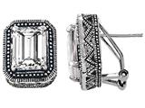 Original Star K™ 925 Bali Style Emerald Cut White Topaz Earrings