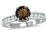 Original Star K™ Round 7mm Genuine Smoky Quartz Engagement Ring