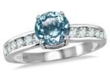 Original Star K™ Round 7mm Simulated Aquamarine Engagement Ring