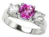 Original Star K™ 925 Simulated Round Pink Tourmaline Engagement Ring