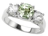 Original Star K™ 925 Genuine Round Green Amethyst Engagement Ring