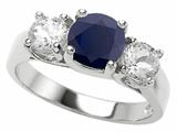 Original Star K™ 925 Genuine Round Black Sapphire Engagement Ring
