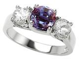 Original Star K™ 925 Simulated Round Alexandrite Engagement Ring