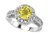 Original Star K™ Genuine 7mm Round Lemon Quartz Engagement Ring